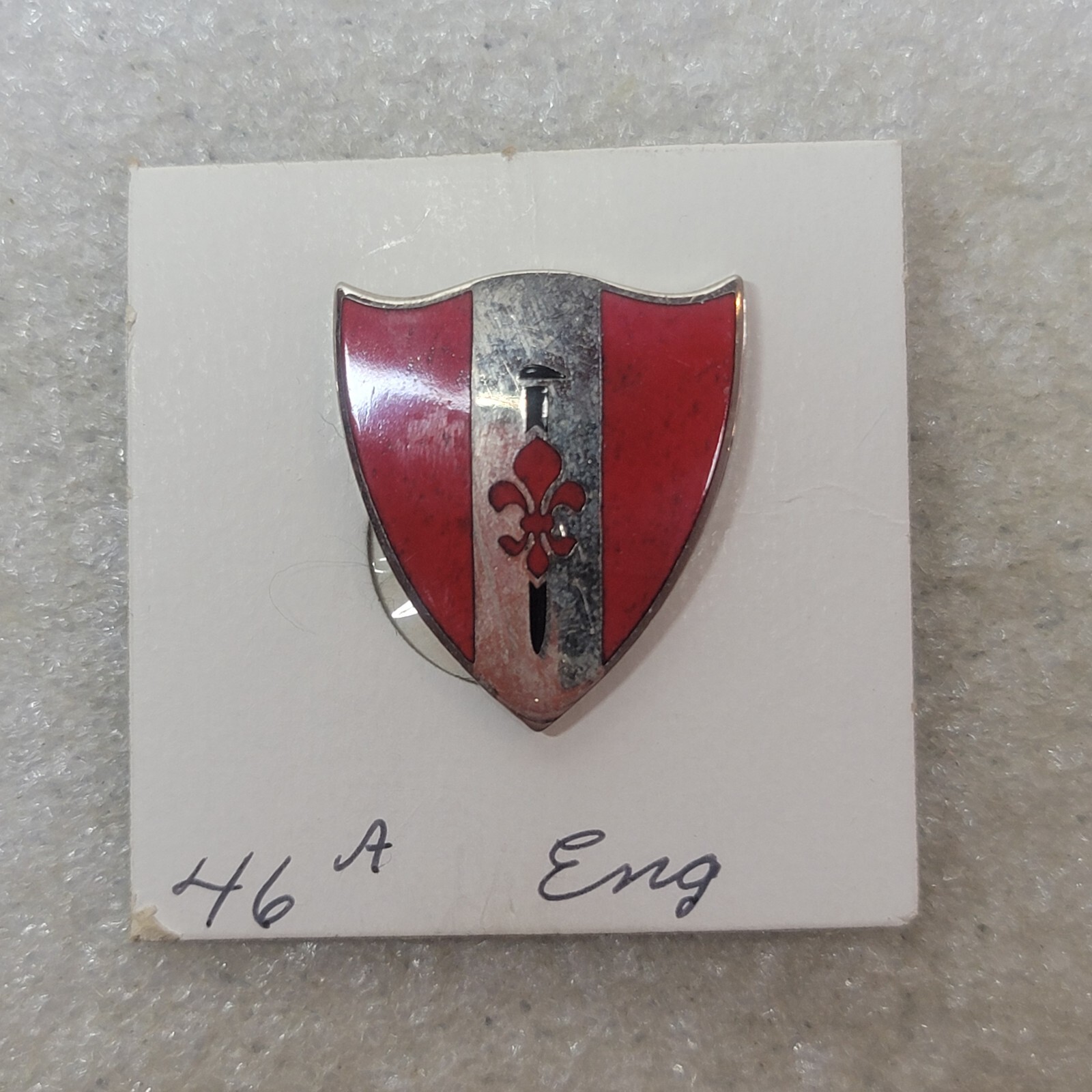 US Army 46th Engineer Battalion Insignia Pin Vintage Denmark Made in USA