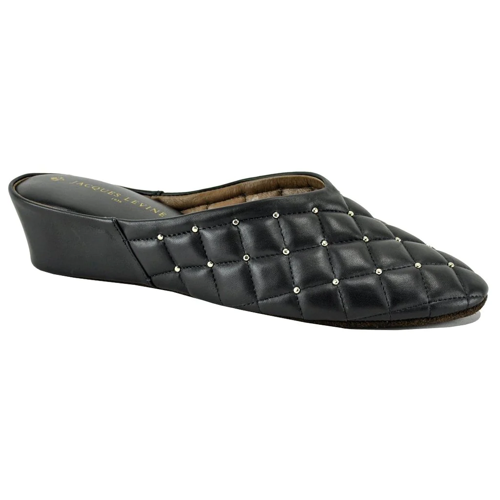 Jacques Levine Leather Quilt Slipper