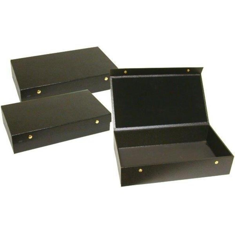3 Black Faux Leather Jewelry Travel Display Case