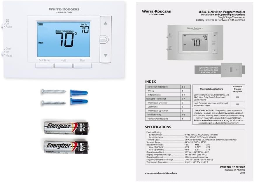 User-Friendly Emerson Thermostat with Filter Indicator & Backlit Display