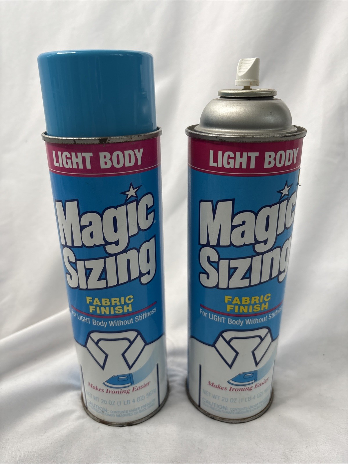 (2) Magic Sizing Fabric Finish Light Body Ironing Spray 20 0z 1 Full, 1 95% Full