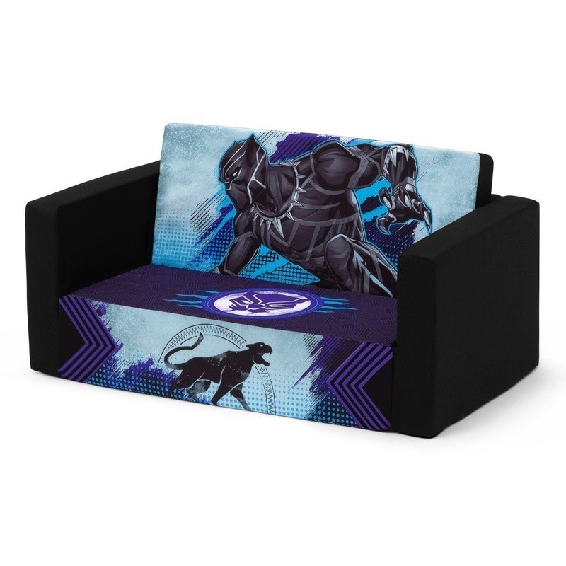 Black Panther Kids Sofa Bed Cozee Flip-Out Convertible Lounger Memory Foam New