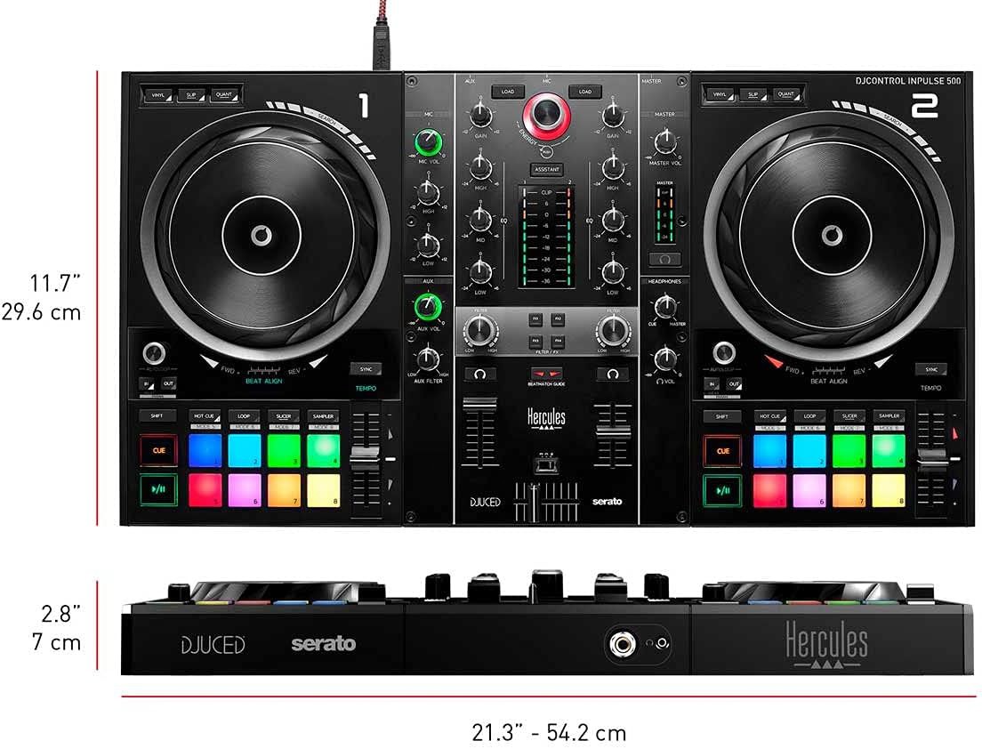 Hercules DJControl Inpulse 500 MK2 2-Channel DJ Controller w/ Case