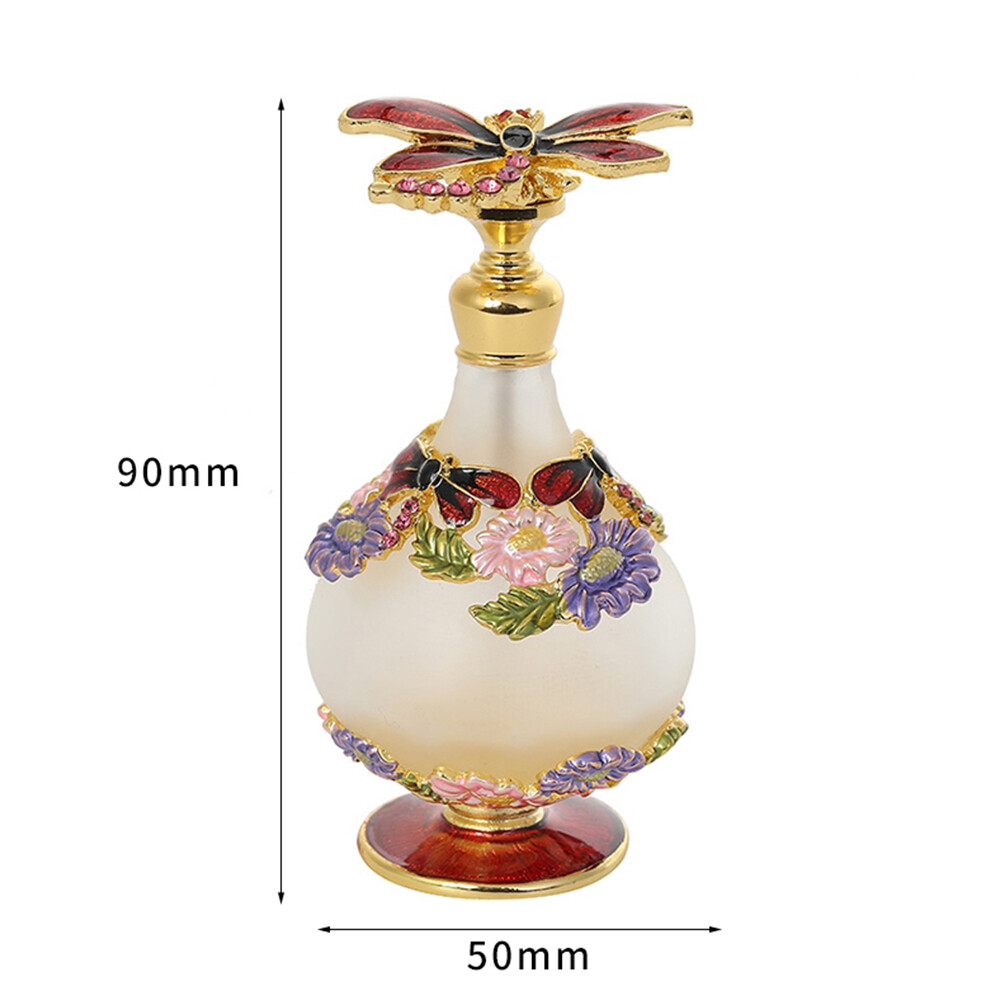 25ml Butterfly Pattern Perfume Bottle Glass Refillable Cosmetic Container Decor