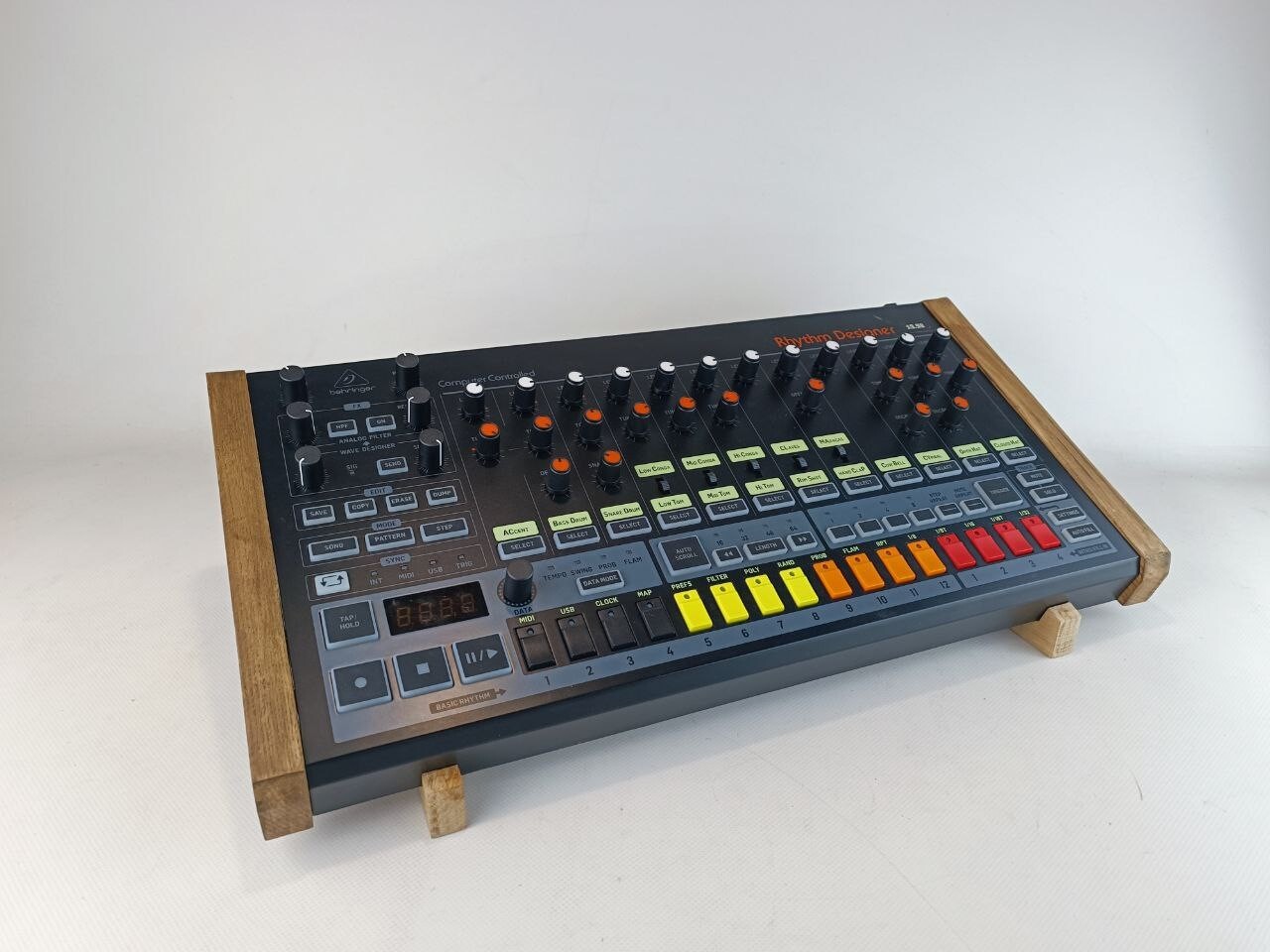 Behringer RD8 RD9 MK2 Real Oak Wood Stand Side Wooden Drum machine Panel