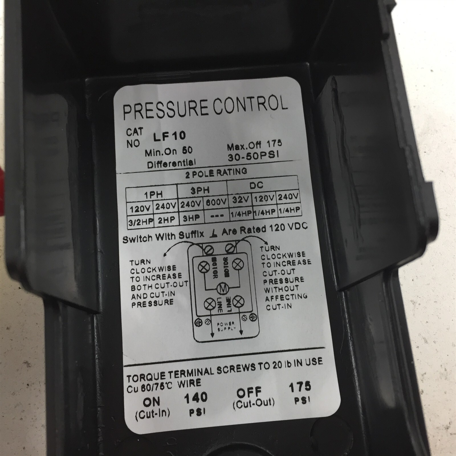 LEFOO U1125 Pressure Control LF10 140-175PSI