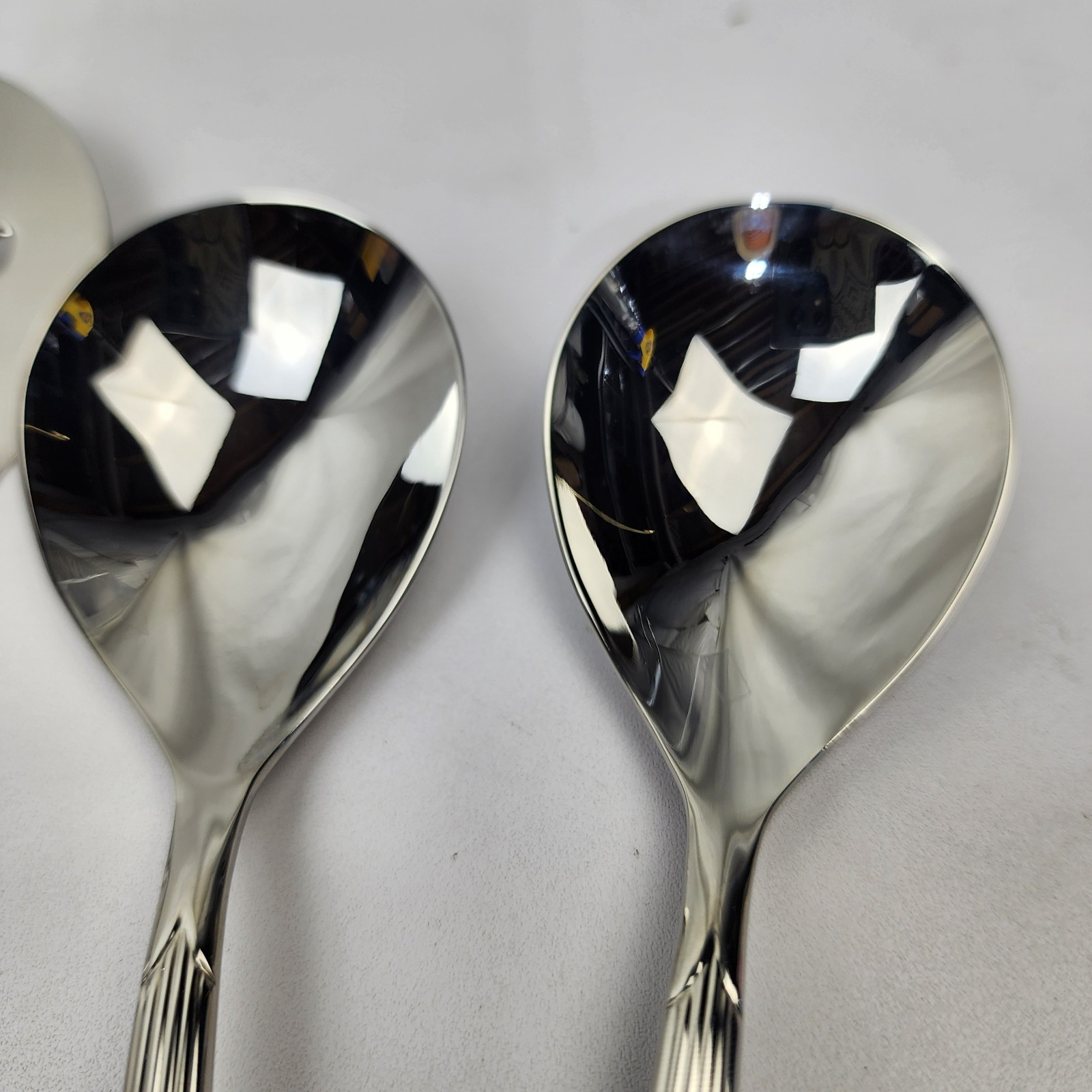 Lenox Stainless Flatware 18/10 Kennedy Serving Set 7pc Grooved Handle Glossy