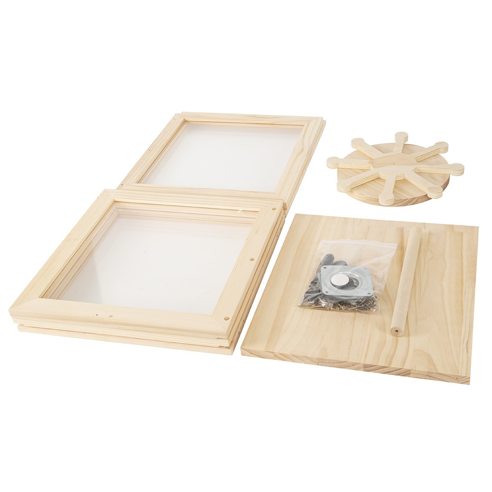 Rotating Clear Wooden Display Case Doll Hanging Storage Display Stand Dustproof