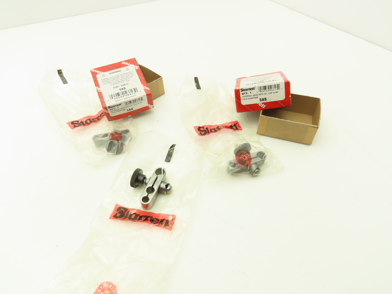 Starrett 58S Universal Snug Clamp 1/4" 5/16" 3/8" for Gage Indicators  Lot of 3