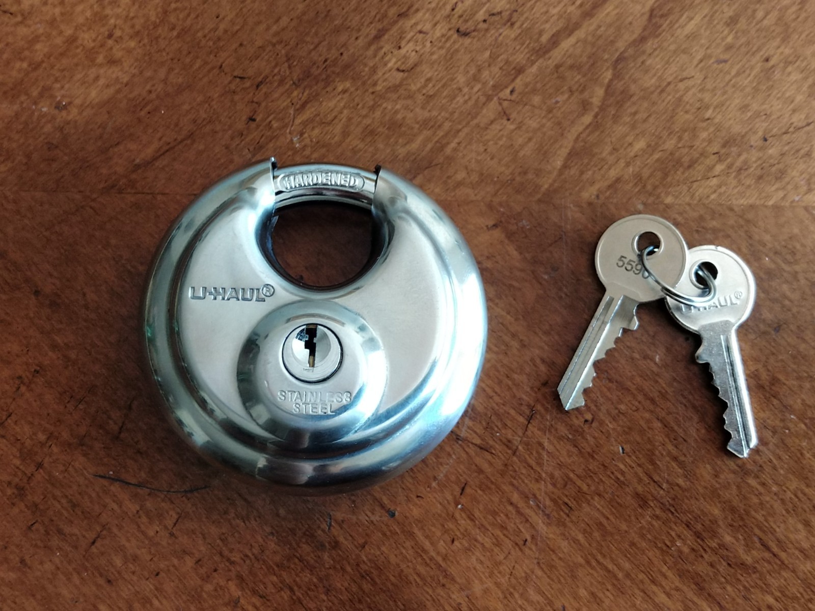 U-Haul Stainless Steel Padlock w/Two Keys 2.75" Security Storage Lock #2121BQ