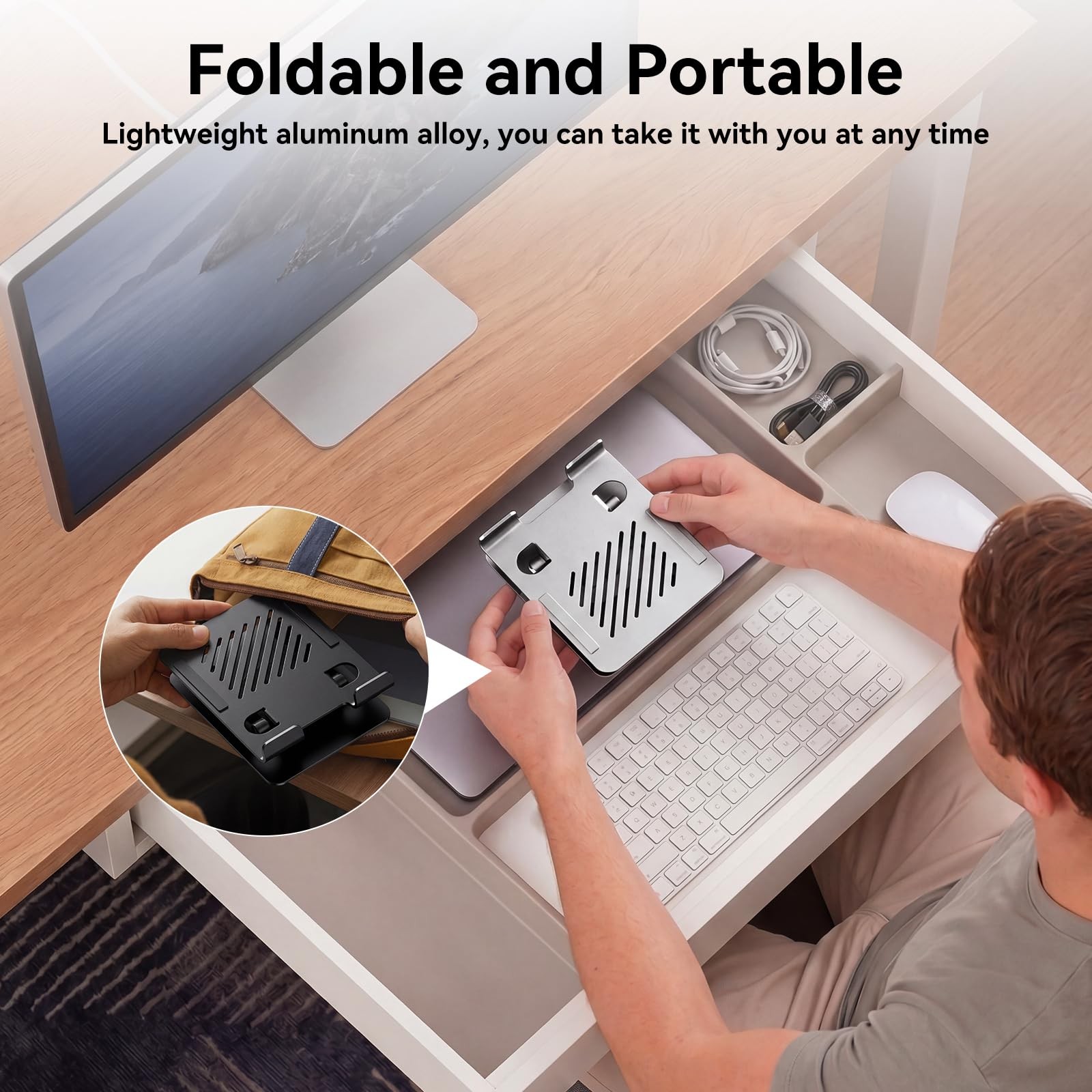 Tablet Stand for Desk, 360° Rotating Adjustable Tablet Holder for 4-13" Table...