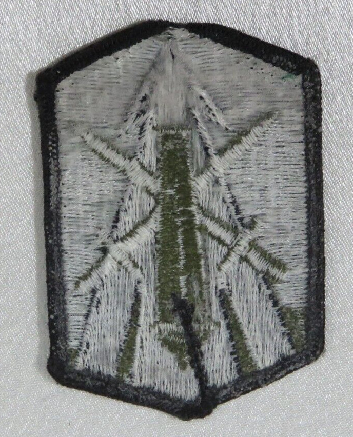 USA Army 214th Fire Brigade Class "A" Single Military Patch Black on Olive