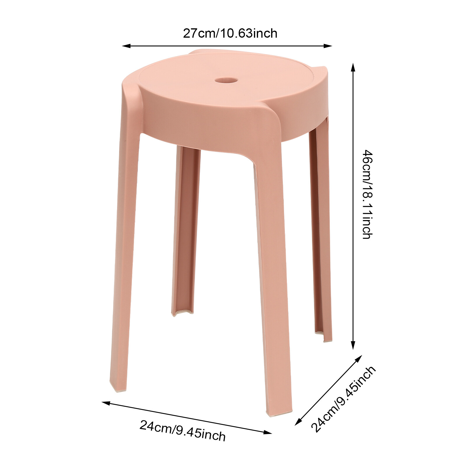 10Pack 18" Stackable PP Barstool Set Dining Table Chair Counter Height Stool