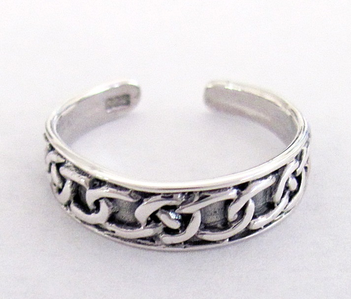 Sterling Silver Celtic chain knot adjustable toe ring
