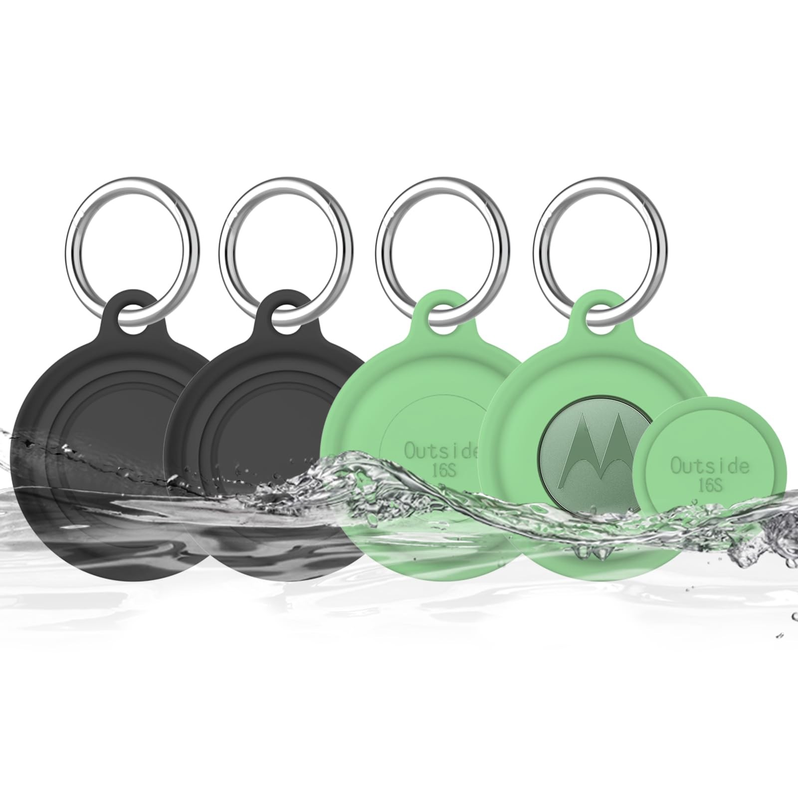 4 Pack for Moto Tag Holder, Waterproof Silicone Cover Compatible with...