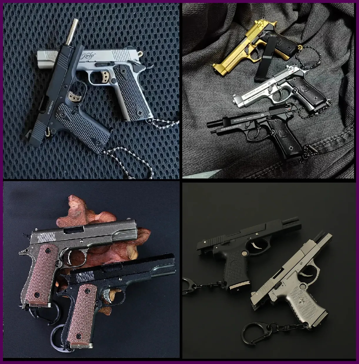 Home Decoration Crafts 1:3 Alloy 1911 Mini Toy Gun G34 92f Pistol Model Keychain