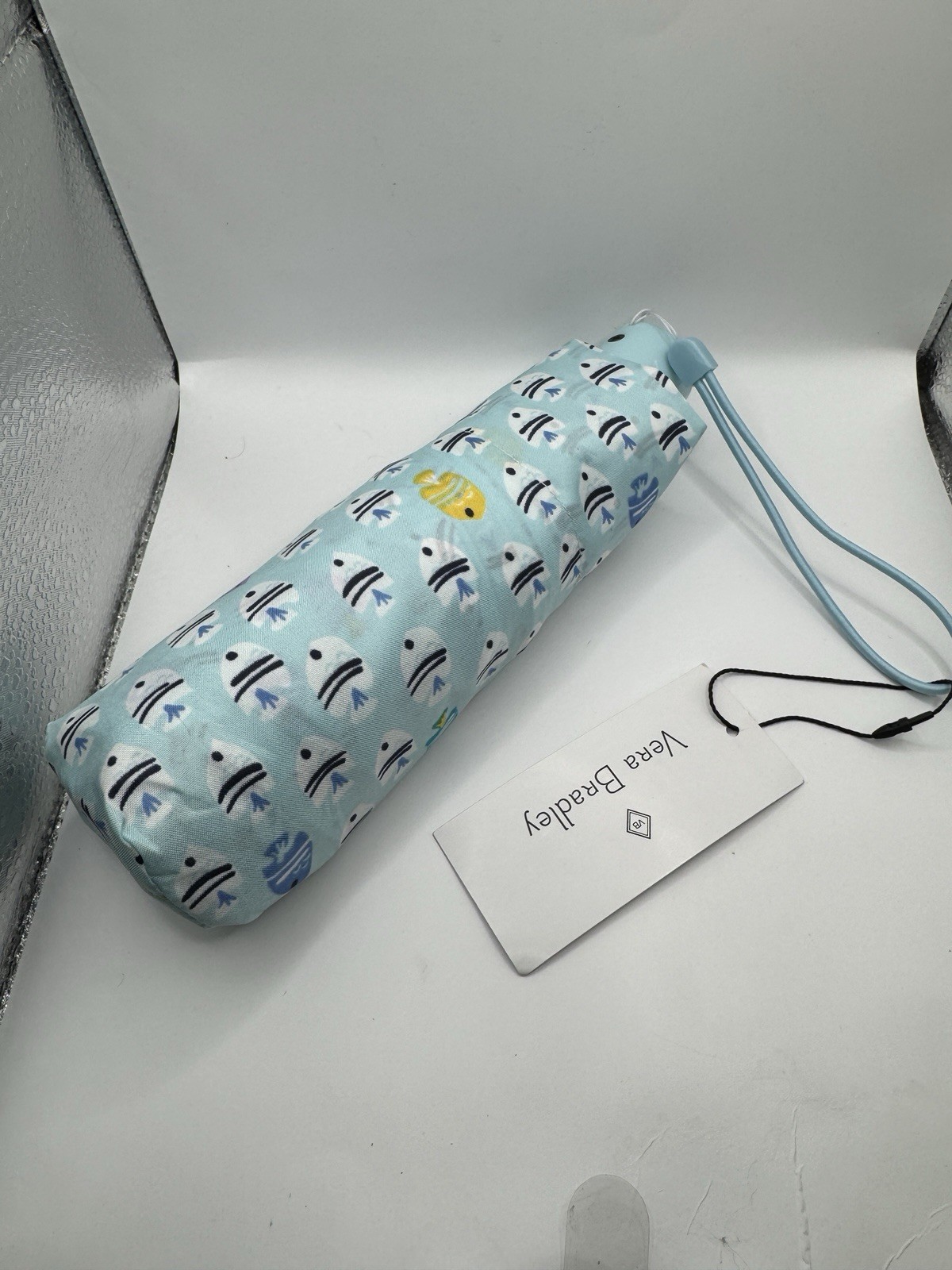 Vera Bradley LAGOON FISH LIGHT Mini Umbrella Auto open/close *Gift idea
