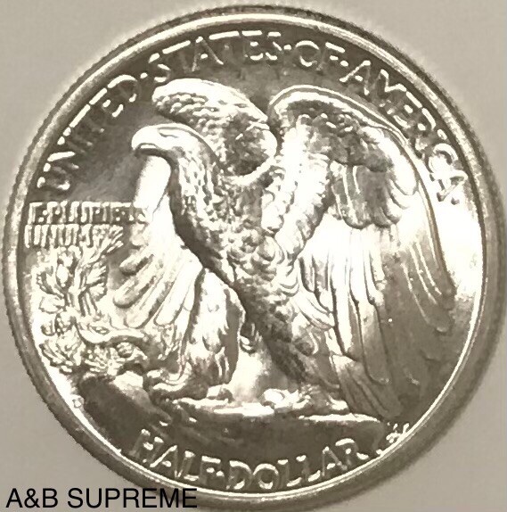Walking Liberty Half Dollar “D” Mint Mark From Estate OBW Roll CHOI-GEM Bu Unc.