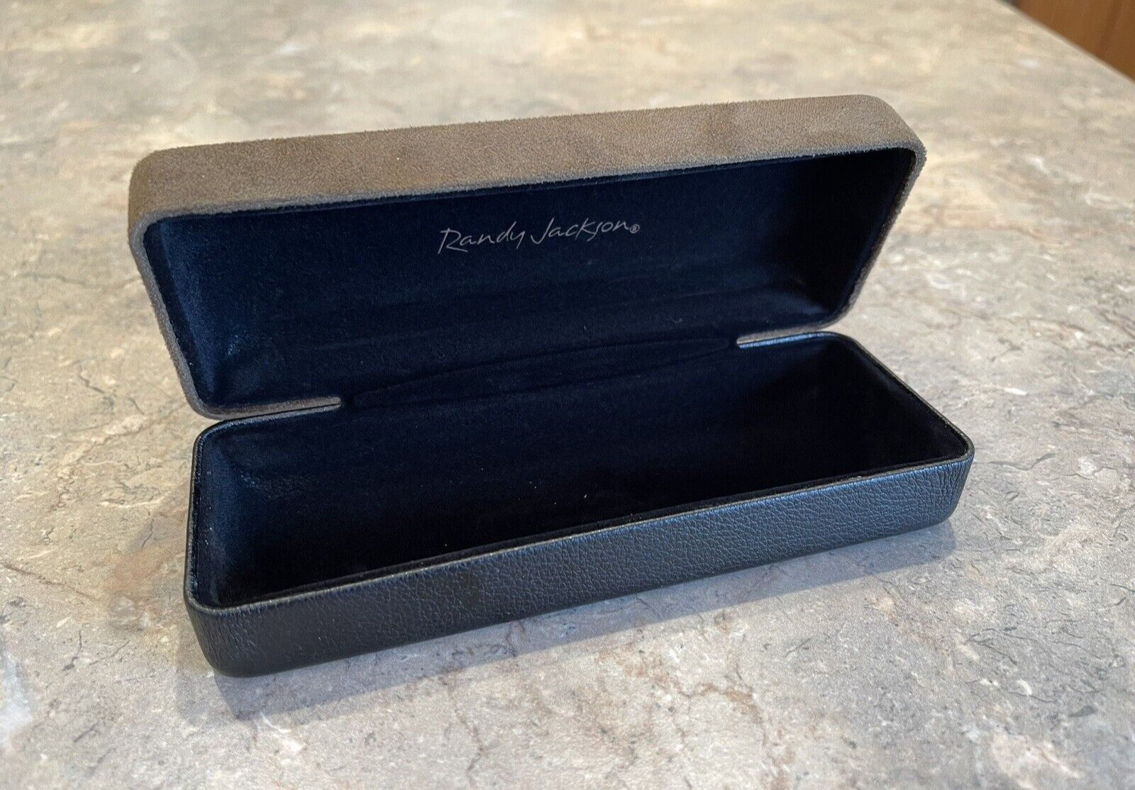 Randy Jackson Hard Sided Eyeglass Case Clamshell Brown Suede