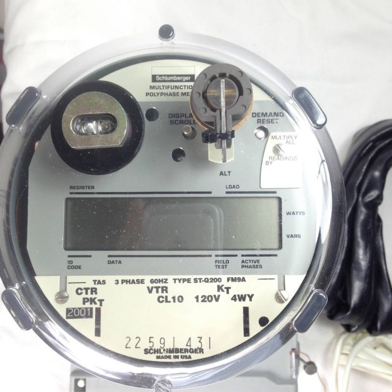 Quantum Schlumberger multifunction polyphase meter 49A 120 volt class 10