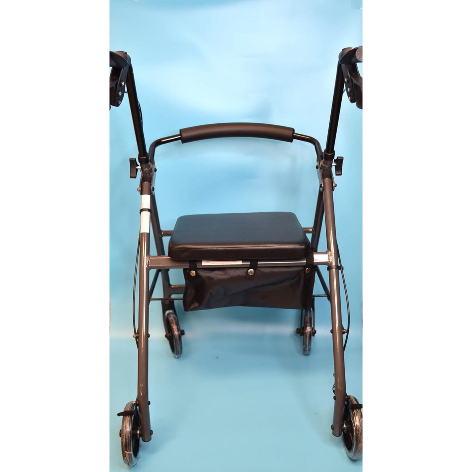 Rhythm Healthcare Royal Aluminum Rollator Lightweight 4 Wheel Walker Seat, Grey