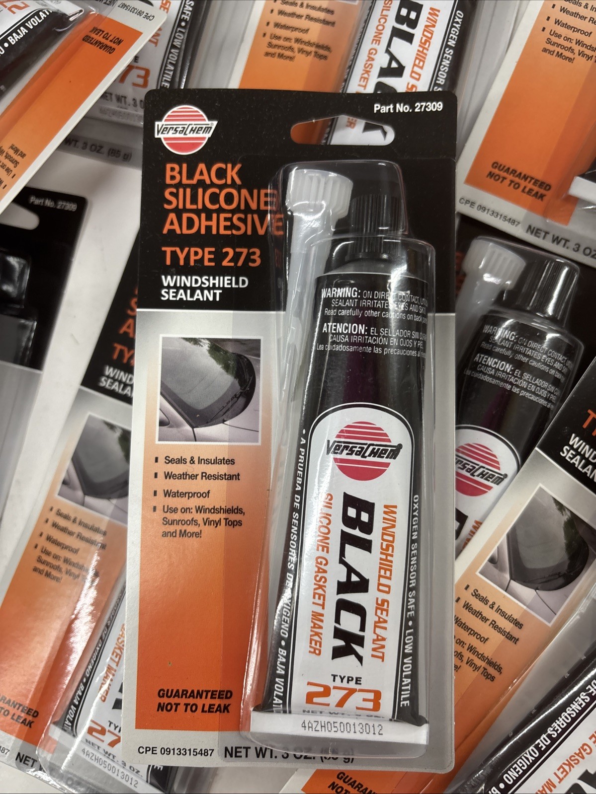 2 Pack Versachem Black Windshield Sealant Silicone Gasket Maker 3 oz Type 273