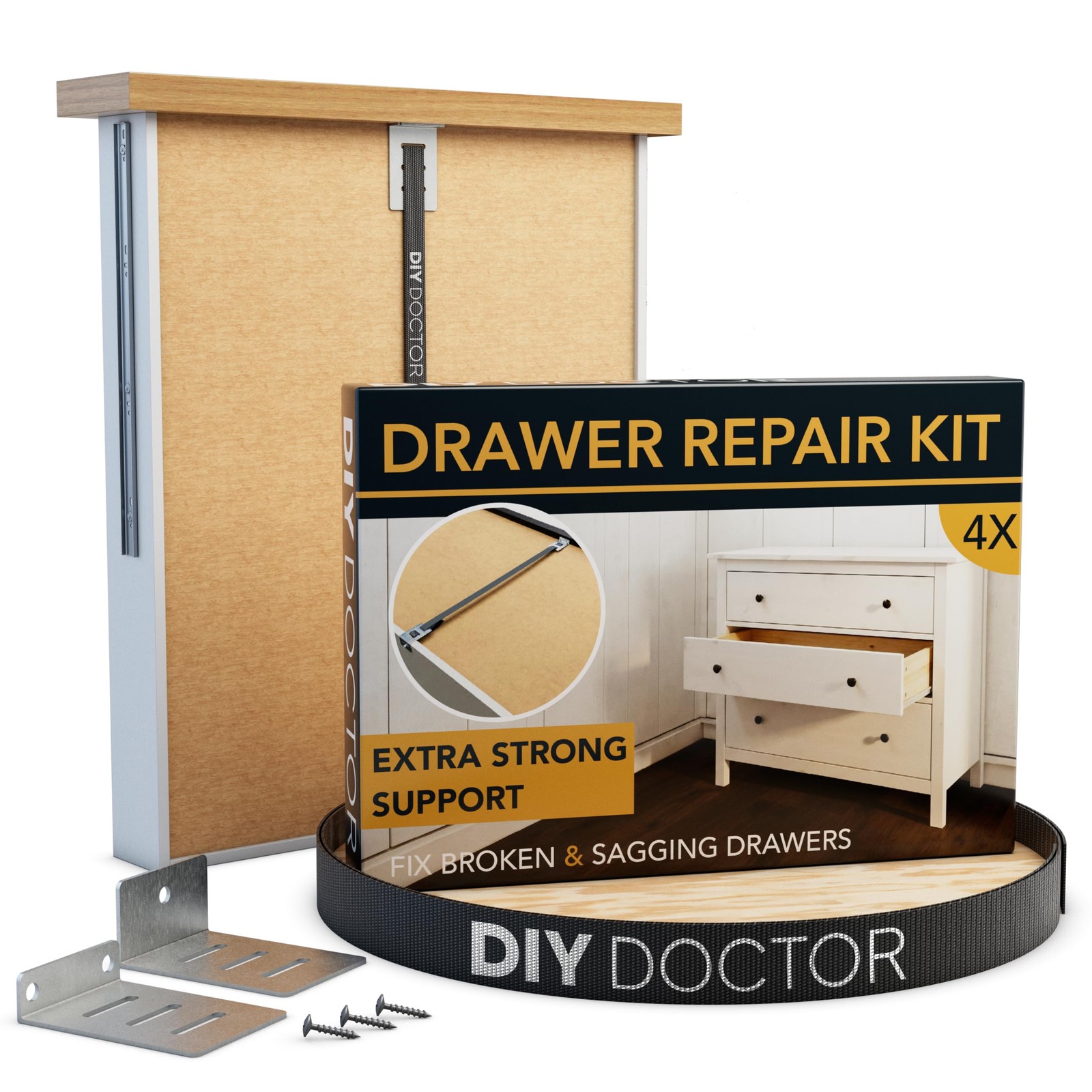 DIY Doctor Drawer Repair Kit (4 Pack) – Fix 4x Kit, 6x
