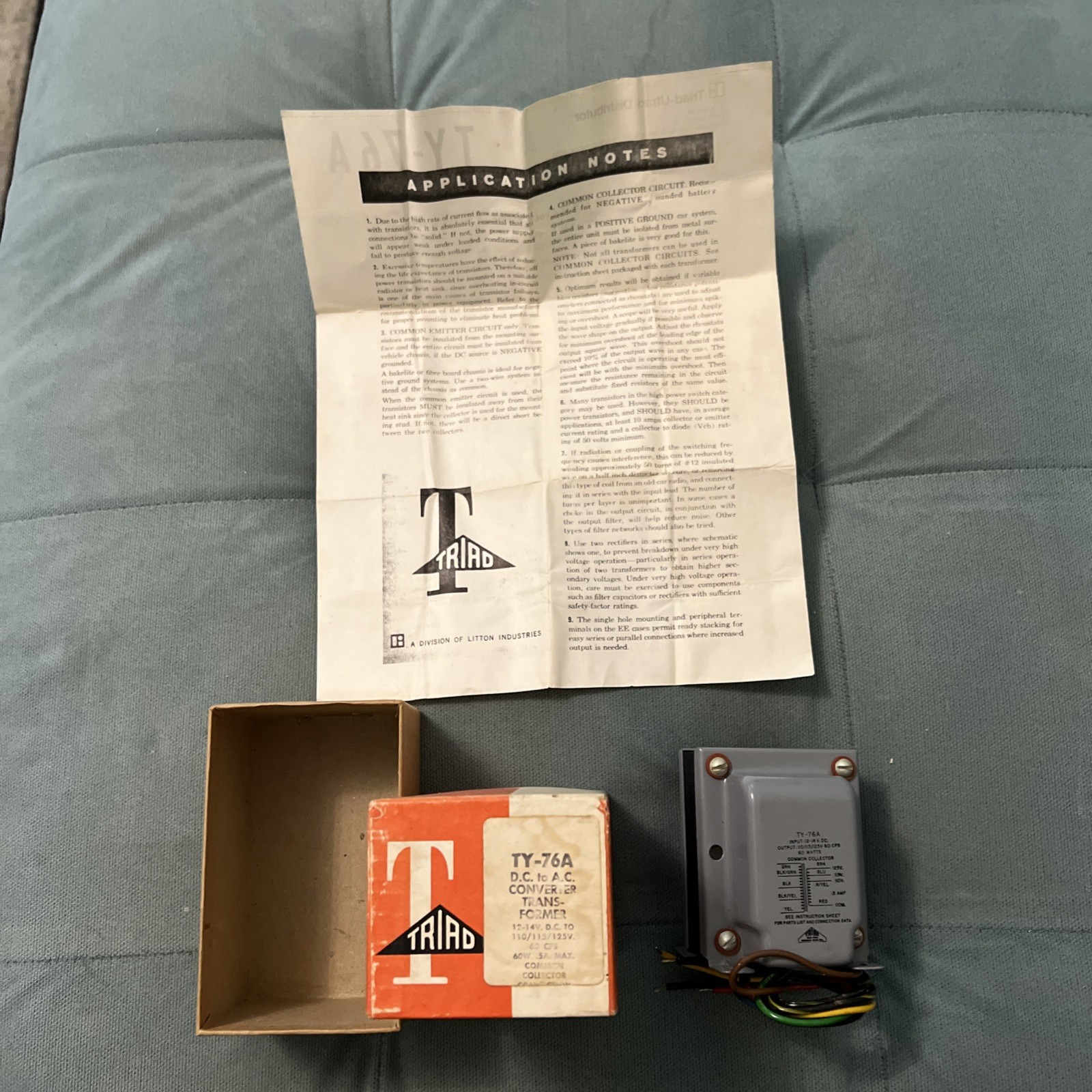 Triad TY-76A  DC to AC Converter Transformer 12-14 VDC to 115 VAC 60W