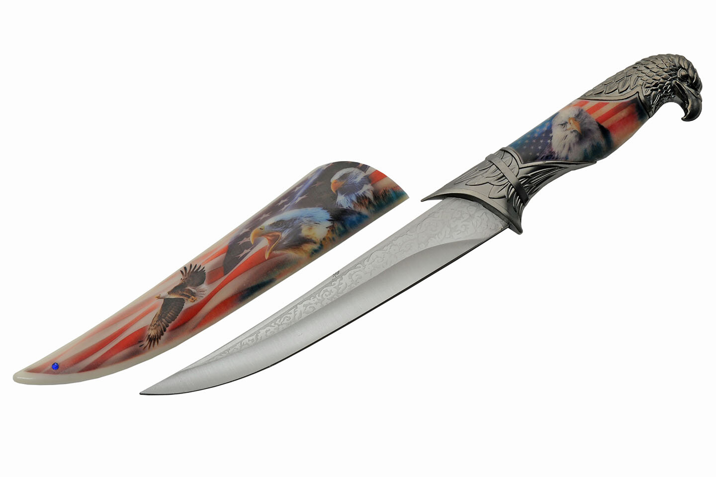 NEW Fixed-Blade Knife Rite Edge USA American Flag Bald Eagle Dagger