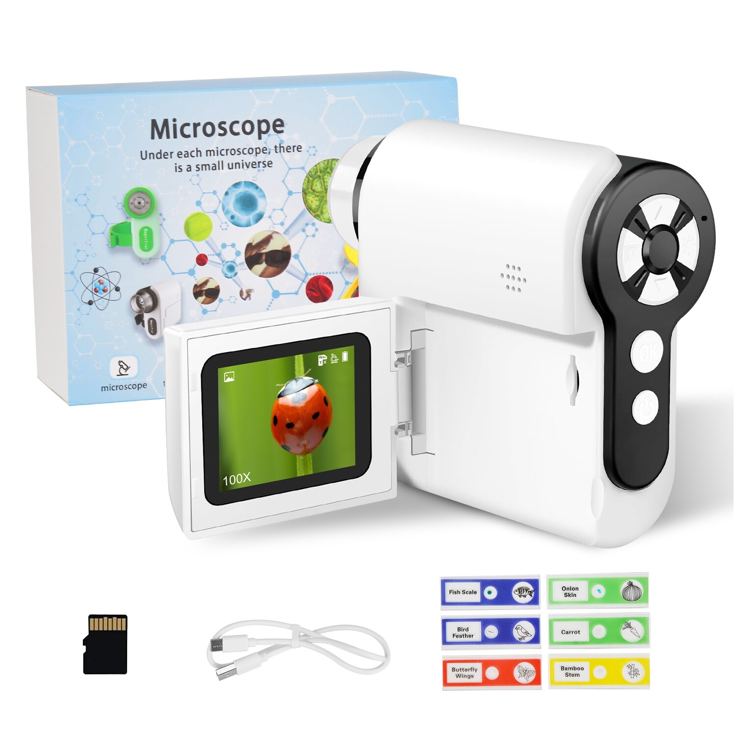 Portable Handheld Microscope DV Camera Pocket Telescope 100X-1000X Magnification