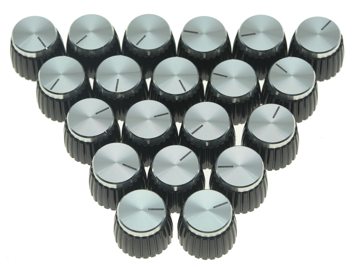 20x Guitar AMP Amplifier Knobs Black w/ Silver Cap Push on Knob fits Marshall
