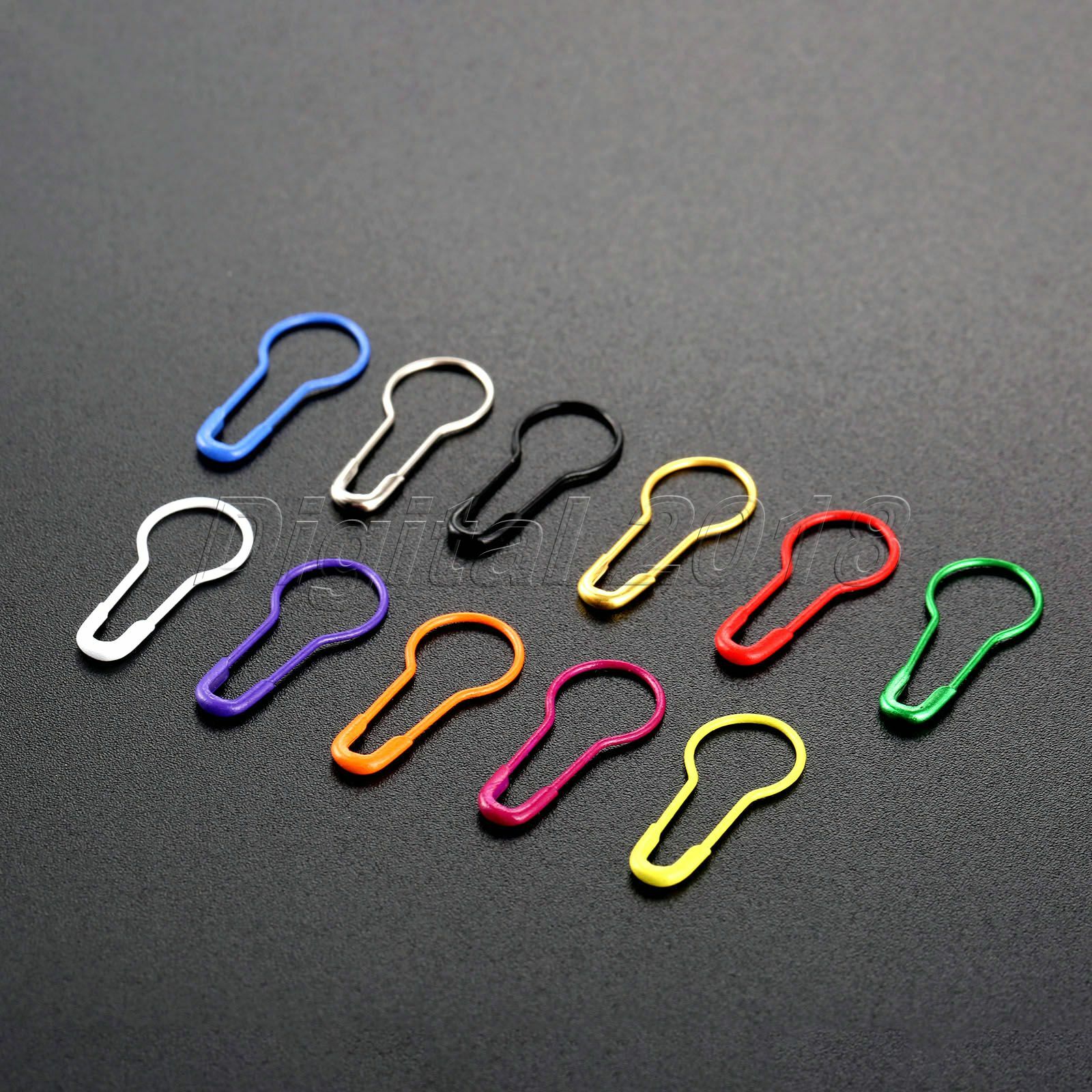100Pcs Metal Pins Calabash Gourd Shape Clips Knitting Stitch Holder Marker Tag