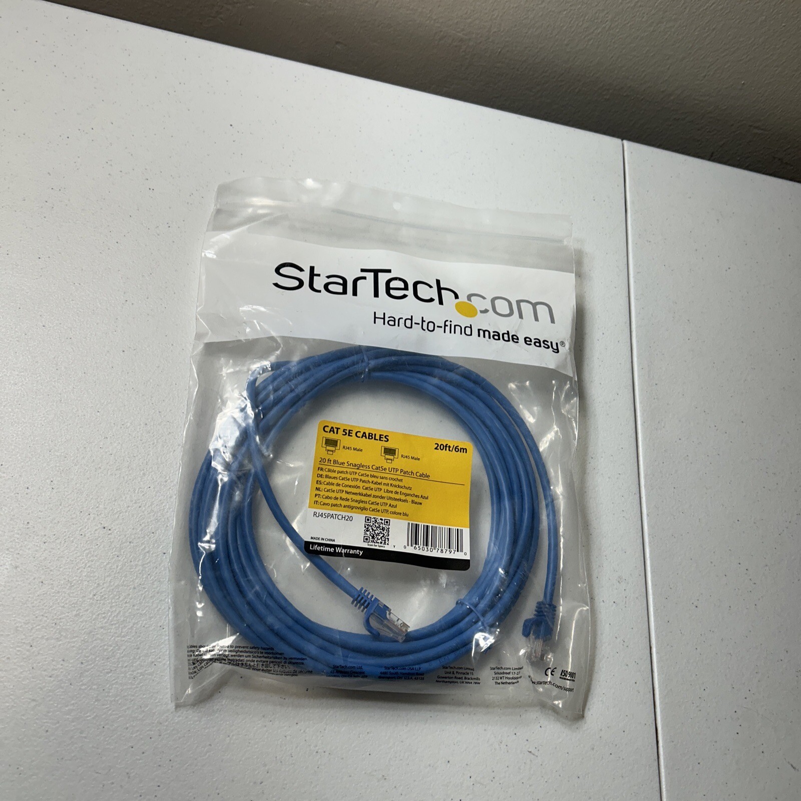 StarTechcom RJ45PATCH20 Cable New