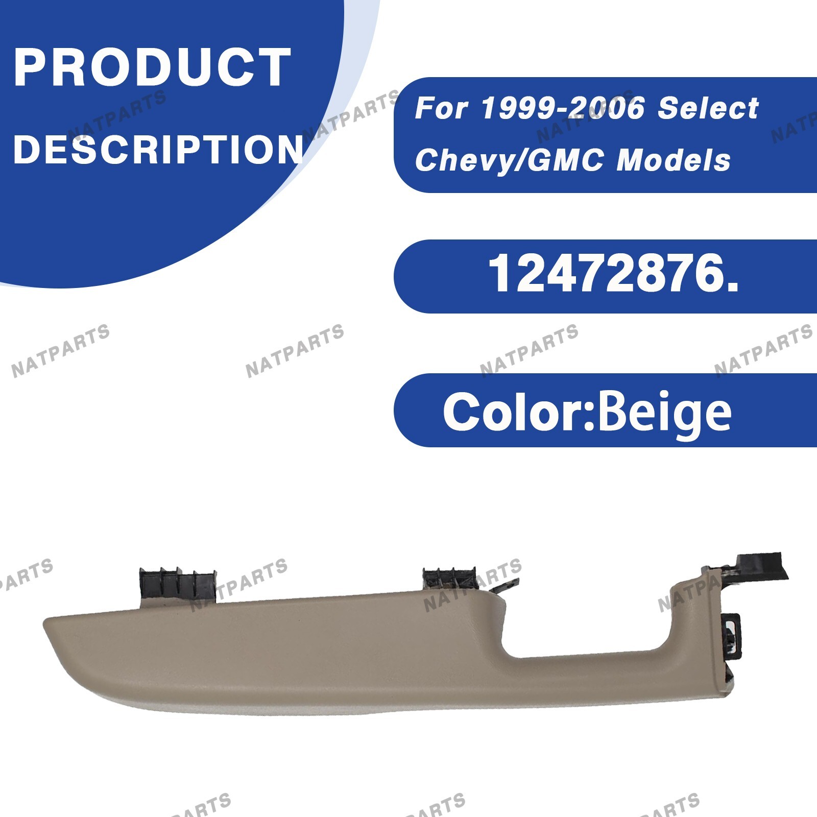 Front Driver Left Door Armrest Handle for 99-06 Select Chevrolet/GMC Models