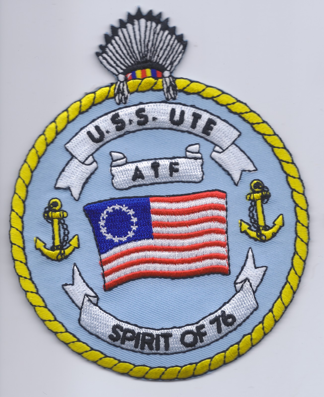 USS Ute ATF-76 - 4.75 inch EonT - Spirit of 76 BC Patch Cat No C6466