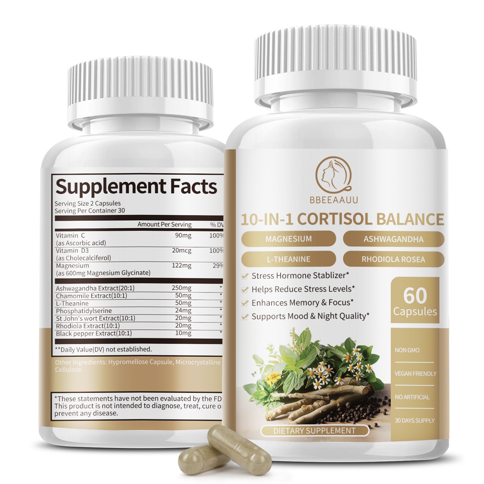 Cortisol Supplements Cortisol Blocker Stress Relief Sleep Aid Adrenal Support