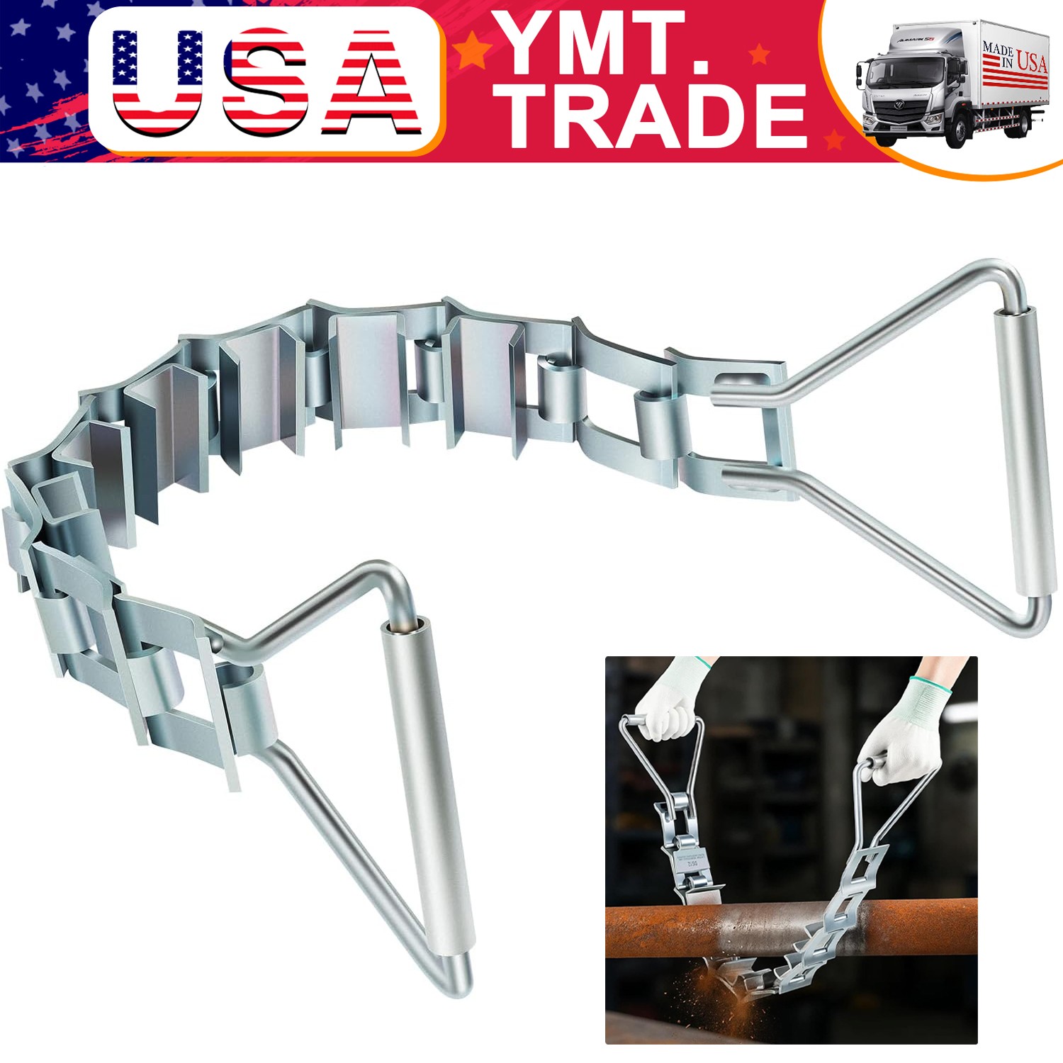 33" Steel Pipe Descaler DS12 for 3"-12" Pipes Zinc-Plated Steel Pipe Descaling