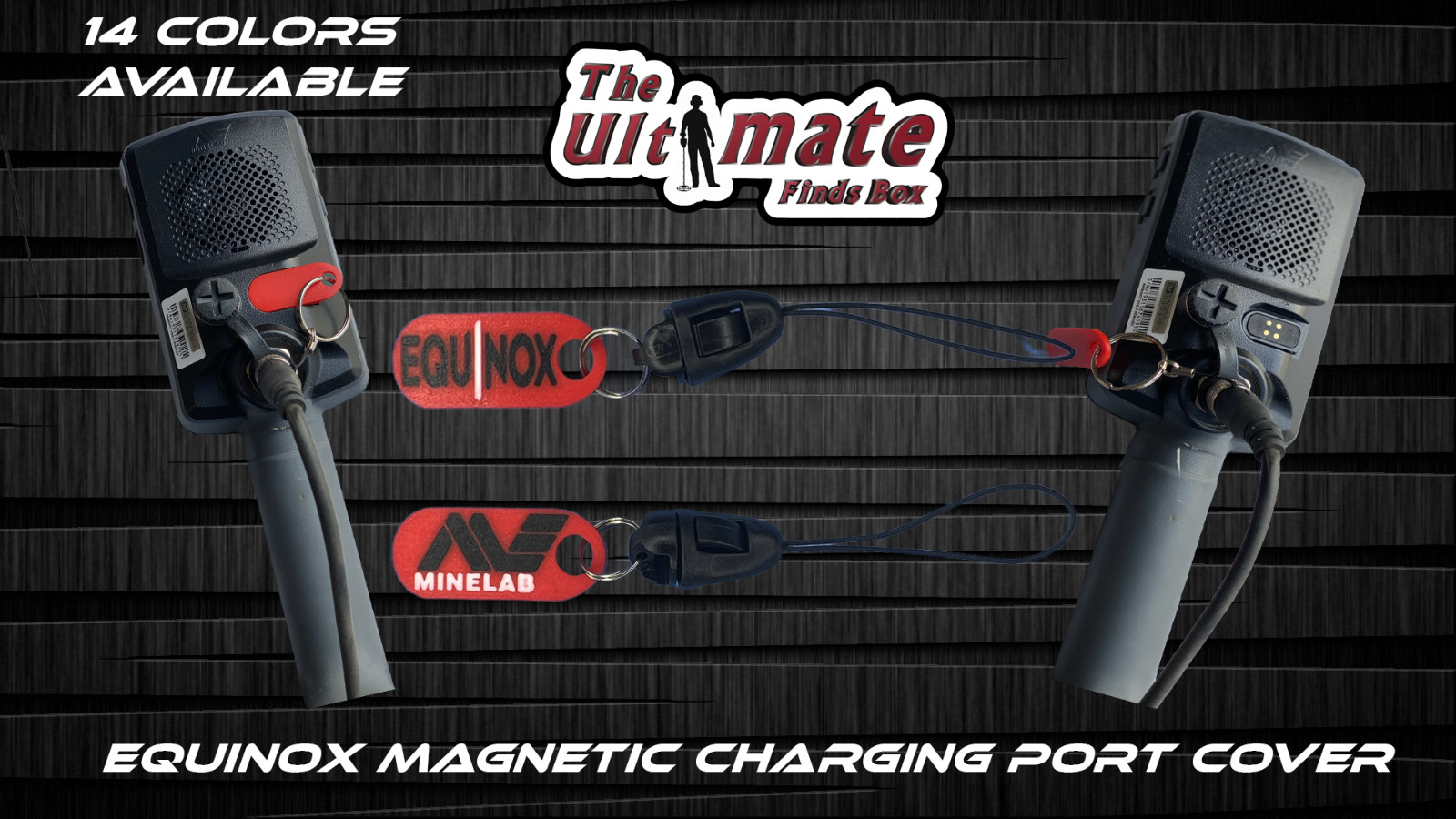 Minelab Equinox 600/700/800/900 charging port magnetic cover with lanyard.