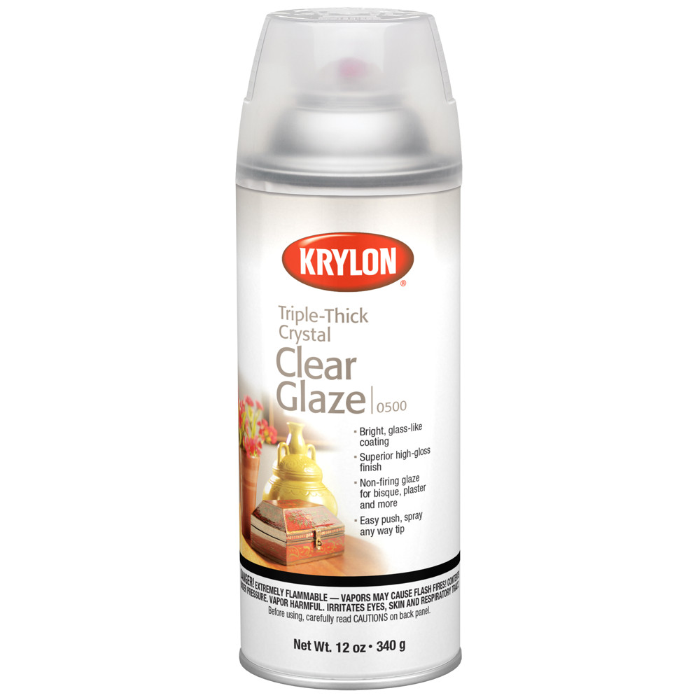Triple-Thick Crystal Clear Glaze Spray Paint High Gloss Clear Krylon  12 Oz.