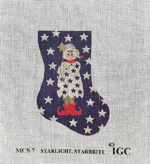Needlpoint, 18-mesh, Starlight Starbright Mini Sock by In Good Company