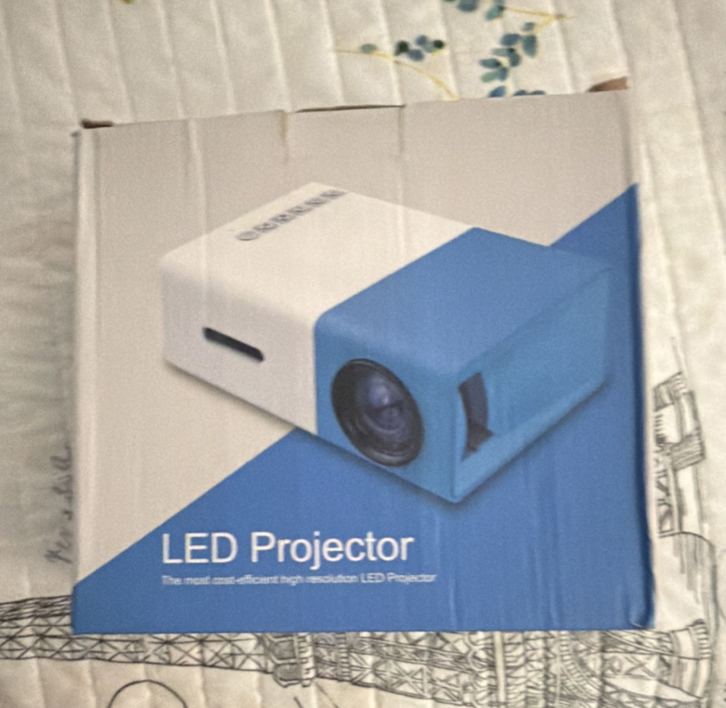 LED Projector LED Multimedia Projector Portable Mini White/Blue HDMI USB