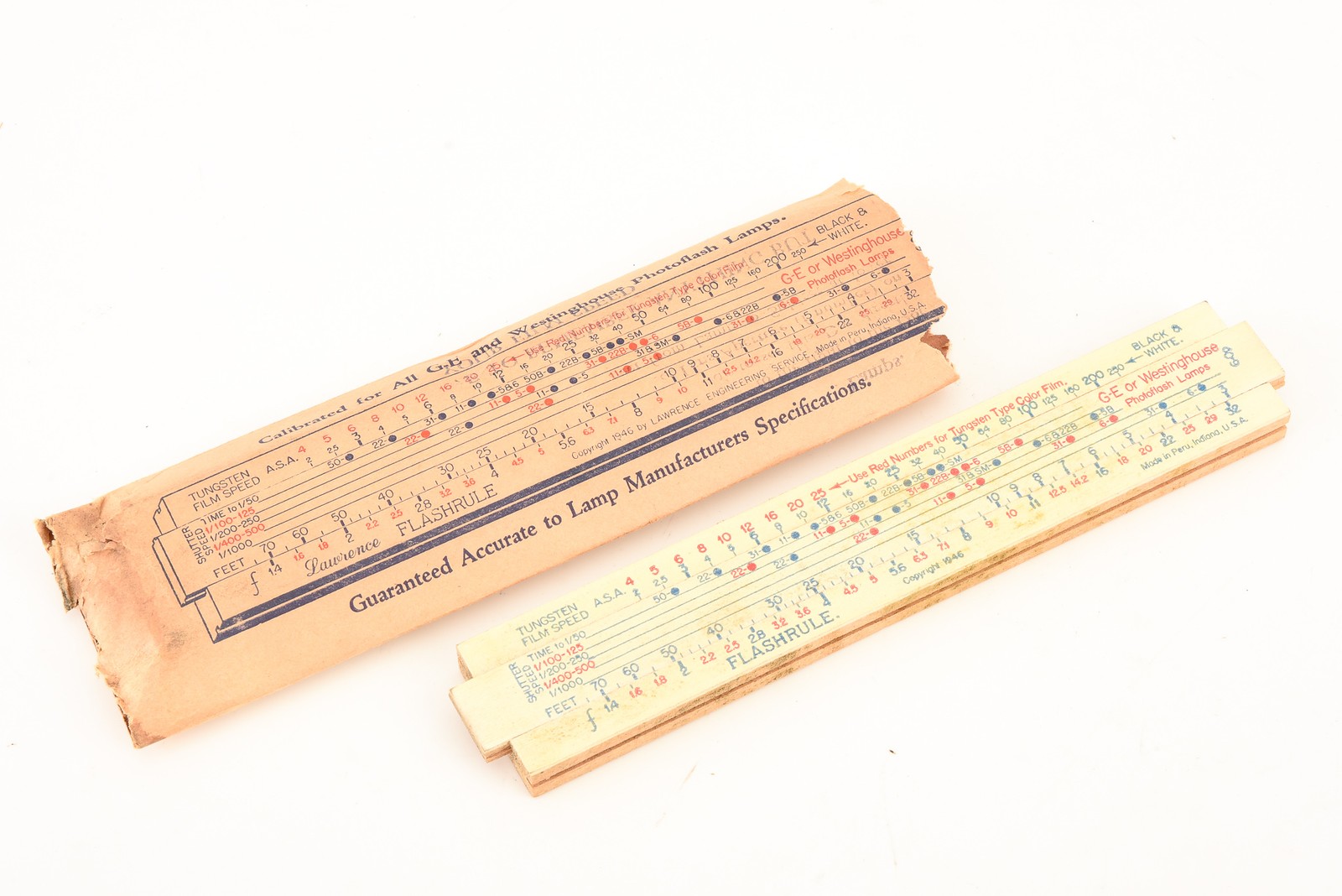 Lawrence Flashrule for Photoflash Lamps 1946 Photography Slide Rule Vintage V23