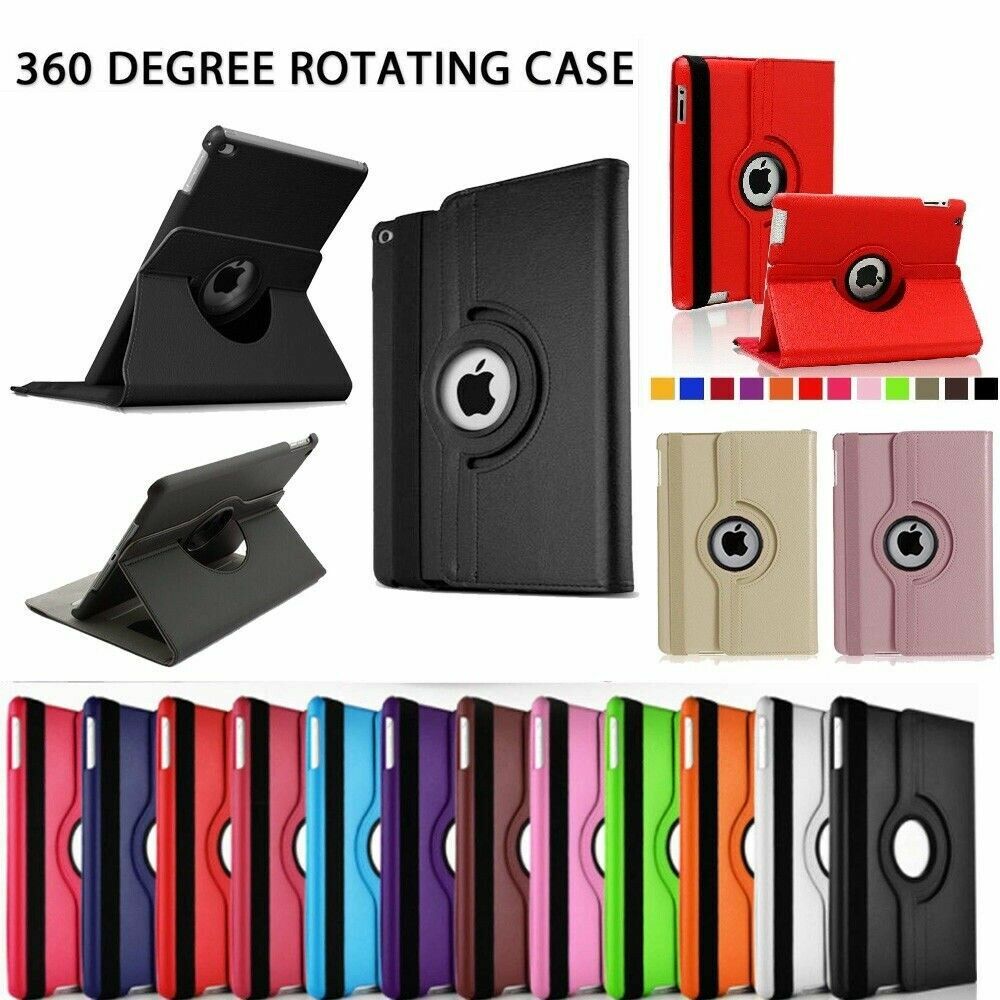 360 Rotating Leather Folio Case Cover Stand for iPad 2 3 4 Mini 4 5 Air 9.7 10.2