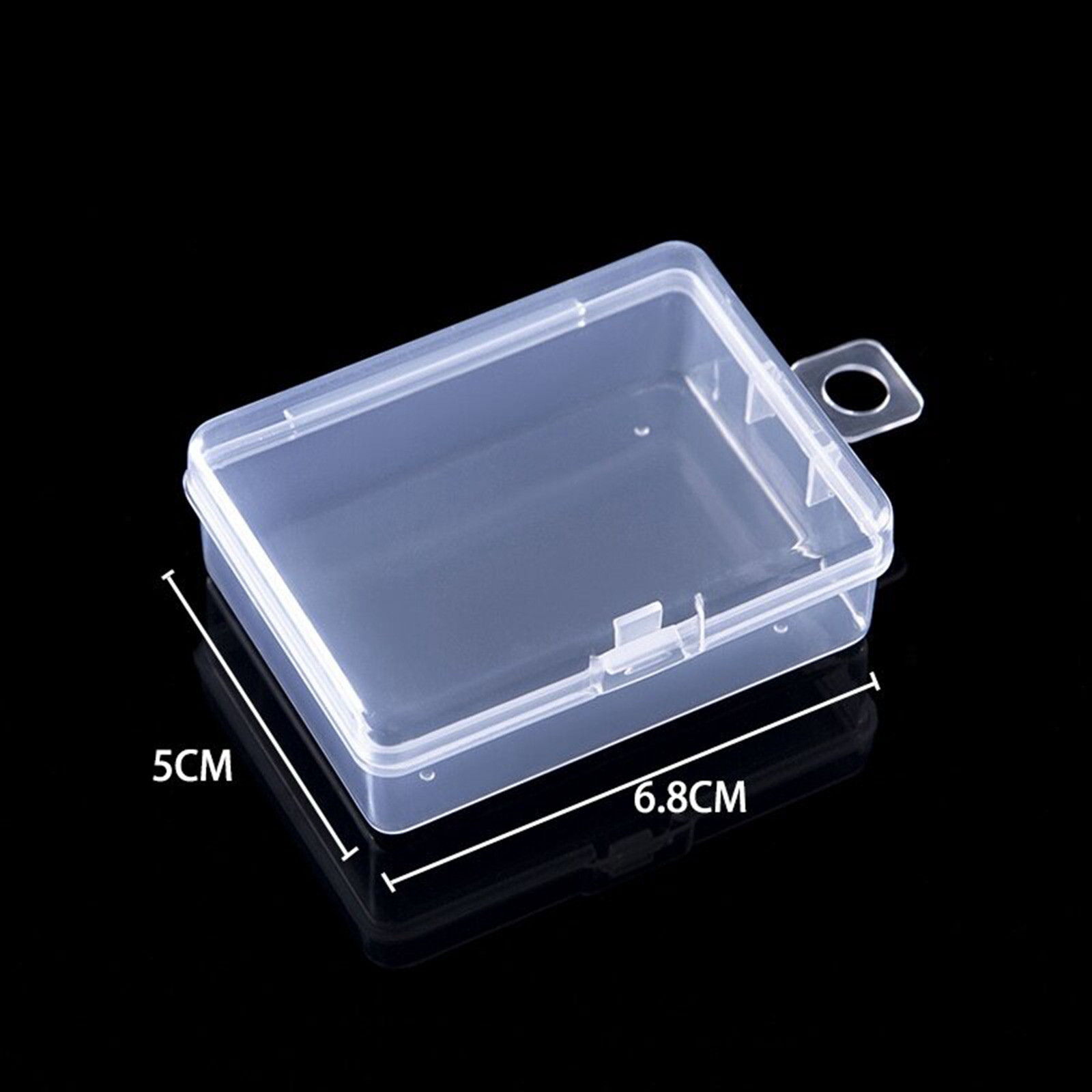5 Pcs Clear Plastic Box Jewelry Display Case Beads Storage Container 2.6"