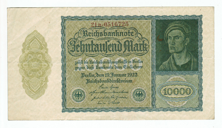 GERMANY REICHSBANKNOTE 10000 MARK 1922