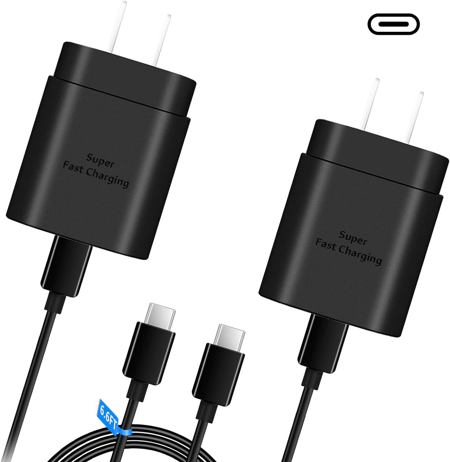 2x Original Samsung Galaxy Z Fold5 25W Super Fast Wall Charger & USB-C Cable
