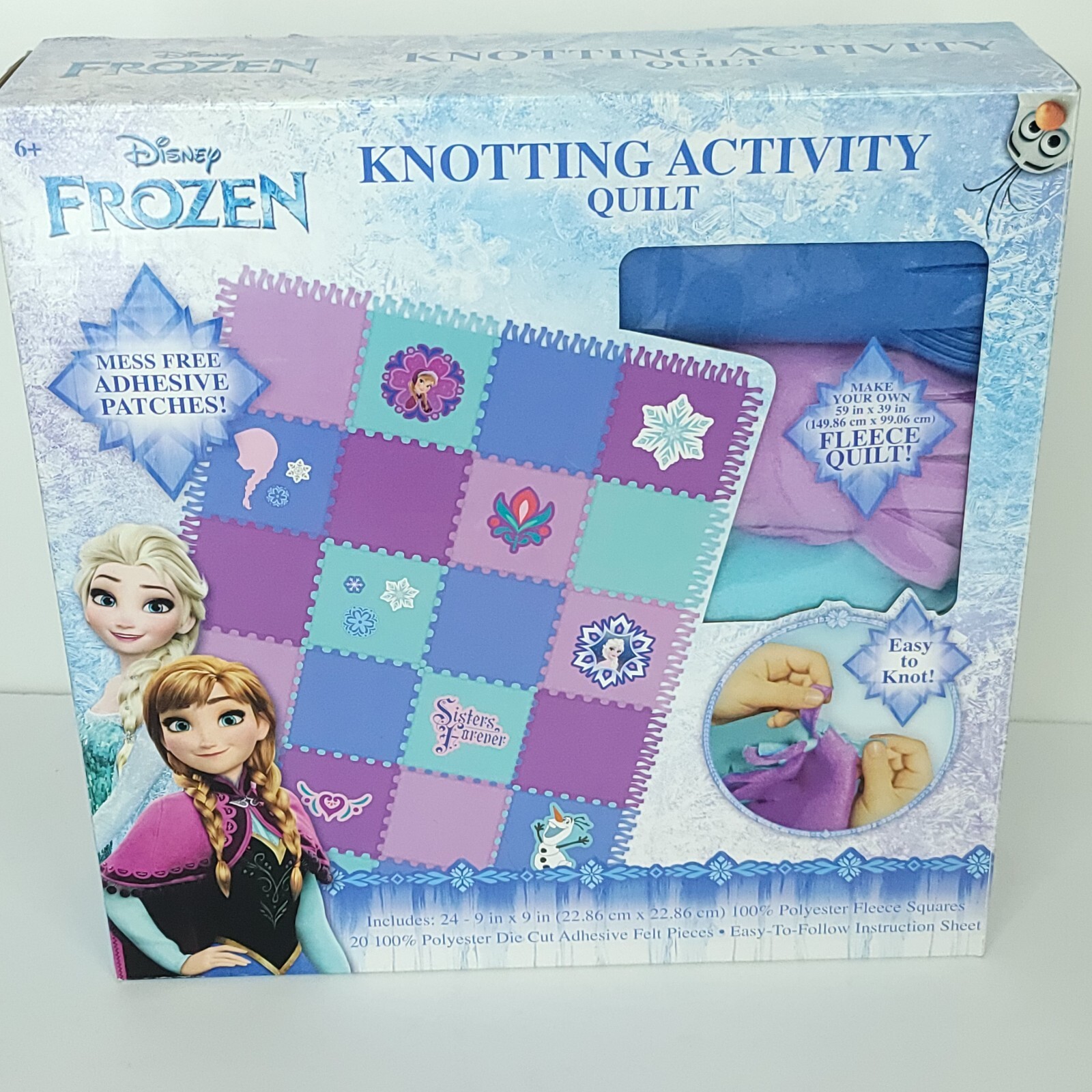 Disney Frozen II 2 Knotting Activity Quilt Blanket Kit Adhesive Patches New