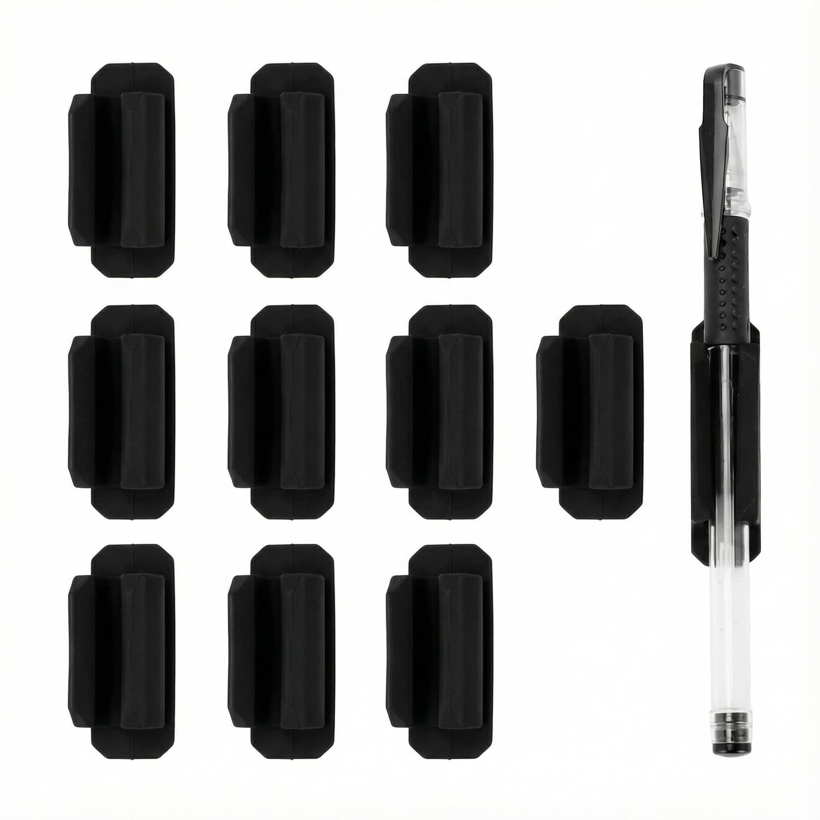 10 Pcs Flexible Silicone Adhesive Pencil Holders Grips Clip for Desk Wall