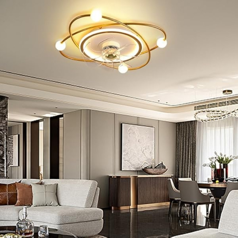 Low-noise Ceiling Fan Lighting Hallway Creative Design LED Ceiling Fan Lighting