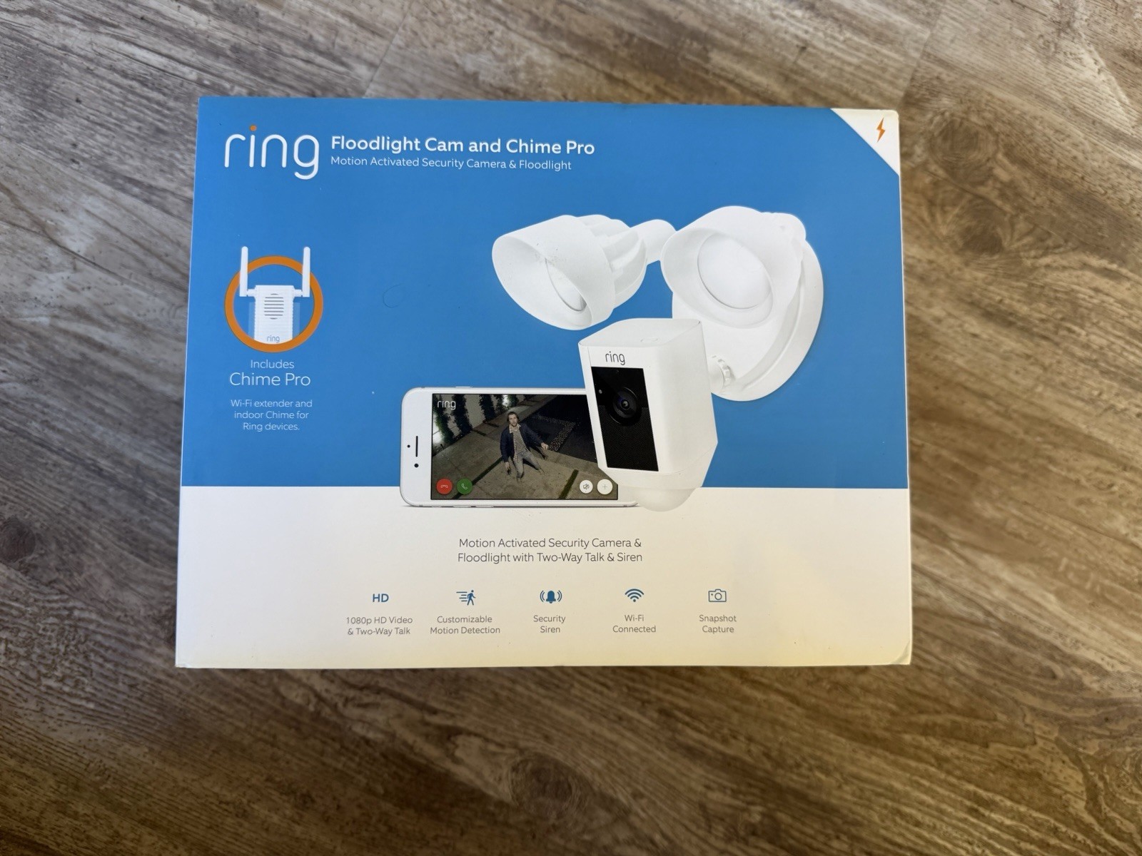 Ring Floodlight Cam and Chime Pro White Motion Activated Security Camera New